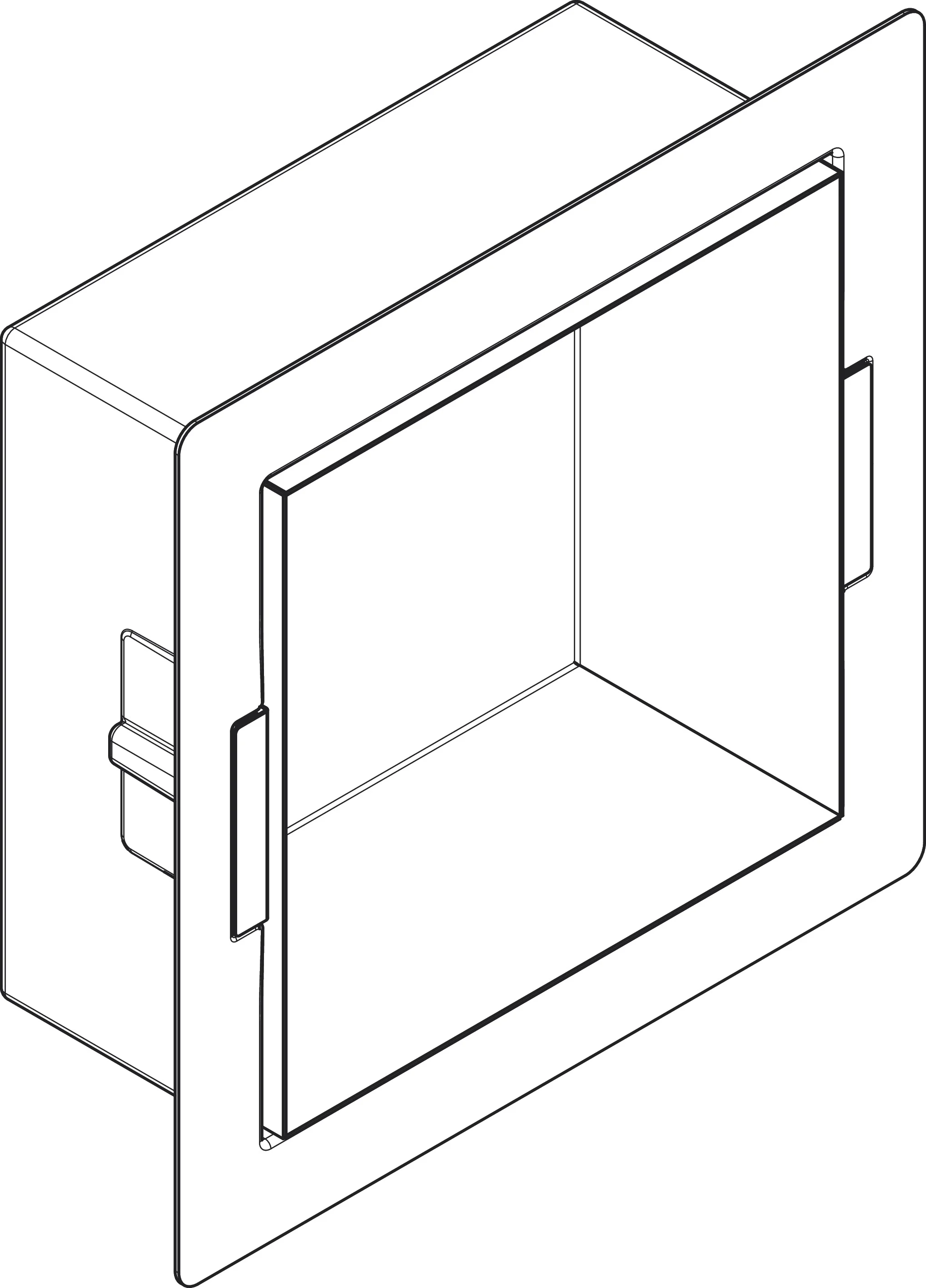 Hansgrohe XtraStoris Minimalistic Wandnische rahmenlos, Mattschwarz, 300 x 300 x 140 mm