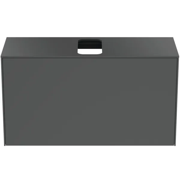 Ideal Standard Conca Waschtischunterschrank, Anthrazit matt, 1002x373x550 mm, 1 Auszug mit Push-Open und Softclose, hochverdichtete Dreischicht-Holzspanplatte