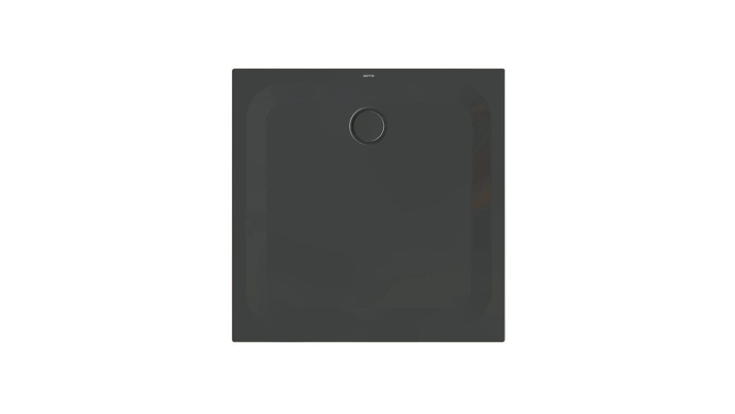 Bette quadrat Duschwanne „BetteUltra“ 1000 × 1000 mm ohne Oberflächenbeschichtung, ohne Oberflächenveredelung, ohne Wannenträger, in Schwarz