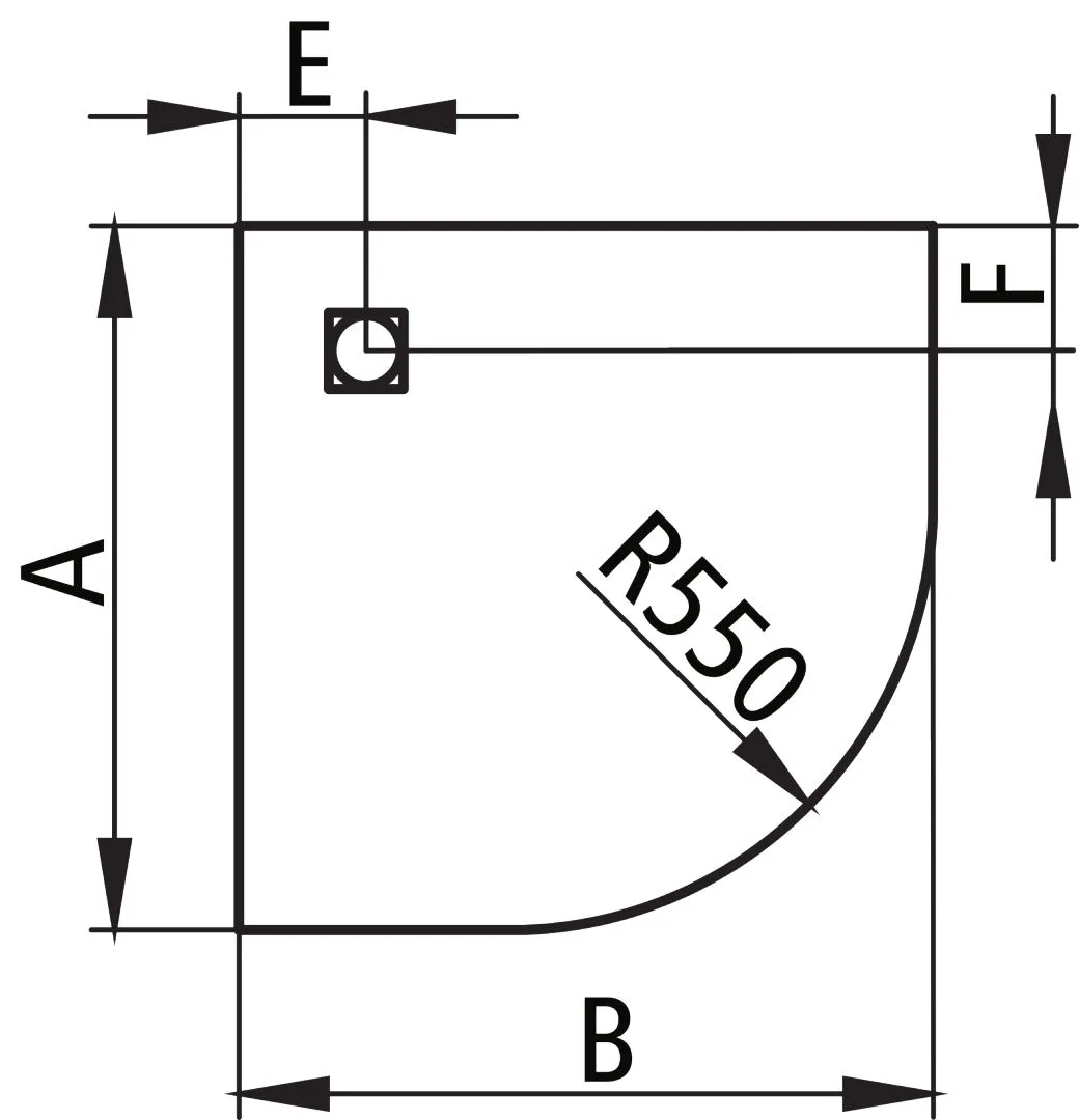Kermi Duschdesign RIVETO VR1 Viertelkreis-Duschwanne Mineralguss 800x800 mm weiß matt 15 mm Tiefe