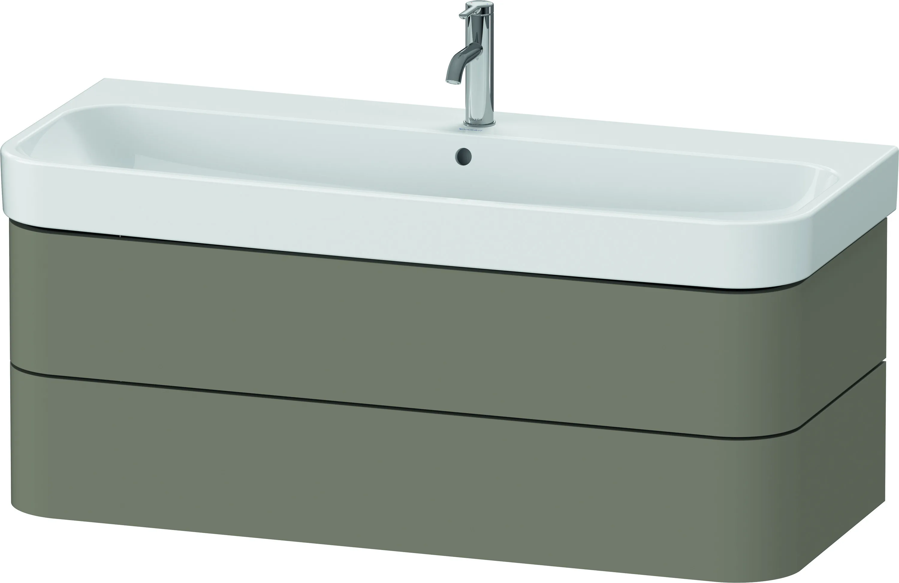 Duravit Waschtischunterschrank wandhängend „Happy D.2 Plus“ 117,5 × 41,5 × 49 cm Steingrau Seidenmatt Duravit Waschtischunterschrank wandhängend „Happy D.2 Plus“ 117,5 × 41,5 × 49 cm Steingrau Seidenmatt