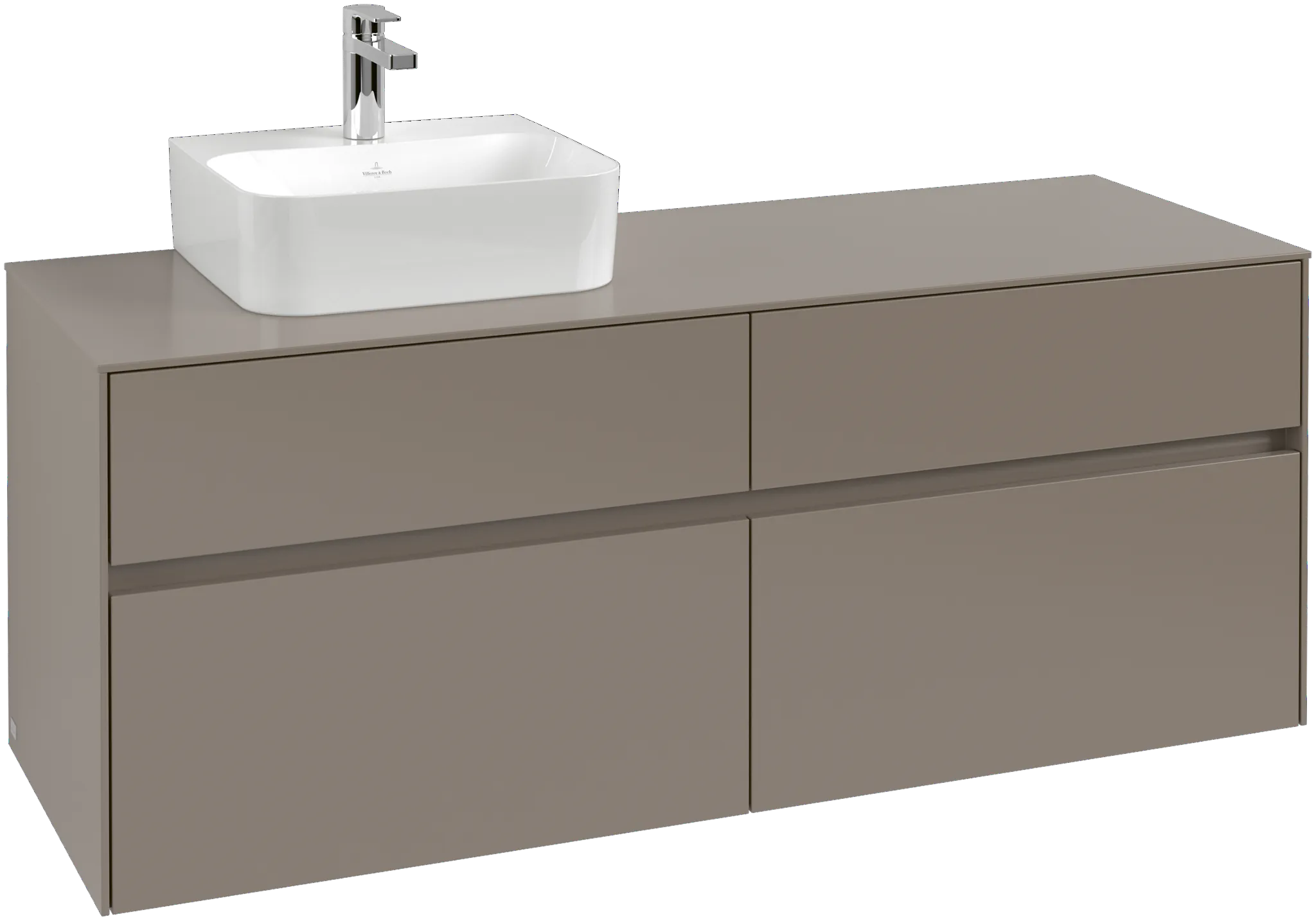 Villeroy & Boch Waschtischunterschrank „Collaro“ 1400 × 548 × 500 mm White Oak, mit Beleuchtung, für Becken links Villeroy & Boch Waschtischunterschrank „Collaro“ 1400 × 548 × 500 mm White Oak, mit Beleuchtung, für Becken links