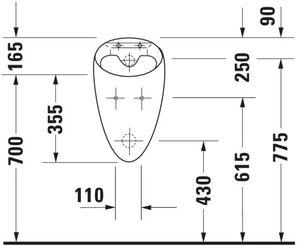 Urinal Starck 1, Zu- und Ablauf verdeckt absaugend, für Deckel, ohne Fliege, weiß Urinal Starck 1, Zu- und Ablauf verdeckt absaugend, für Deckel, ohne Fliege, weiß