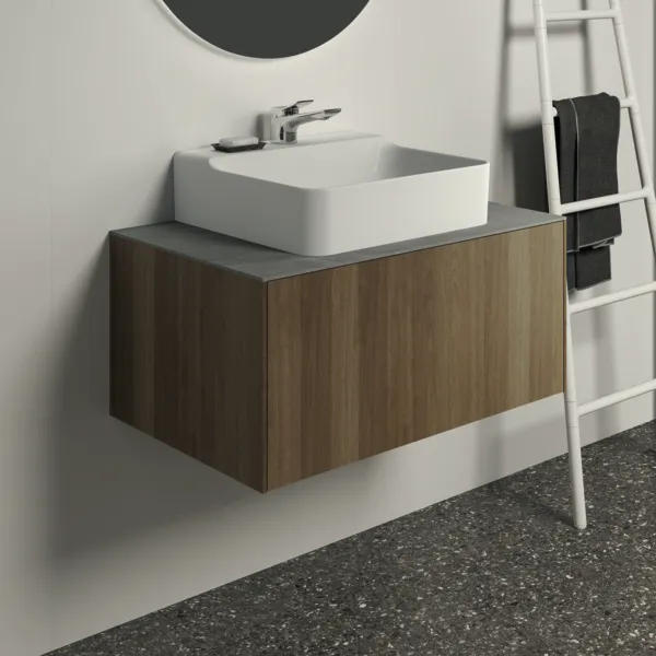 Ideal Standard Waschtischunterschrank „Conca“ 80 × 36 × 50,5 cm Walnuss dunkel Furnier Ideal Standard Waschtischunterschrank „Conca“ 80 × 36 × 50,5 cm Walnuss dunkel Furnier