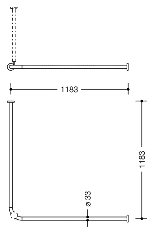 VH-Stange Ser 801,A1/2:1183,kürzb, 24 Ringe reinweiß