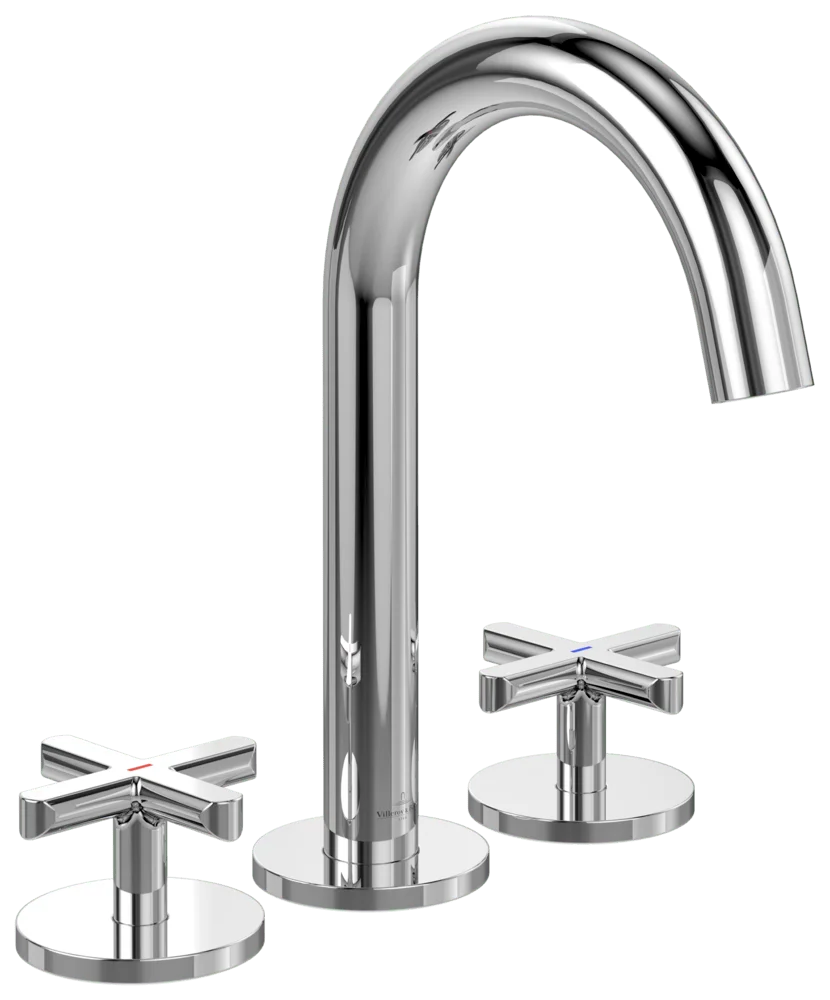 Villeroy & Boch Loop & Friends Dreiloch-Waschtischarmatur TVZ106009000, 60x225x177mm, Chrom Villeroy & Boch Loop & Friends Dreiloch-Waschtischarmatur TVZ106009000, 60x225x177mm, Chrom