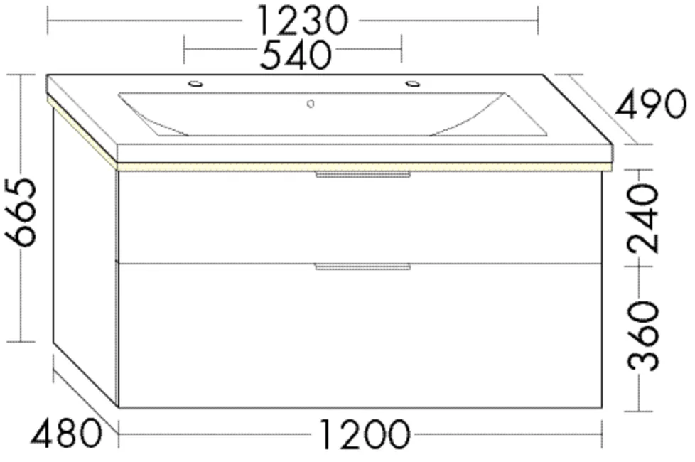 burgbad Badmöbelset Keramik-Waschtisch inkl. Waschtischunterschrank „Eqio“ 123 × 66,5 × 49 cm Stangengriff, Schwarz Matt, Eiche Dekor Silber (Melamin)