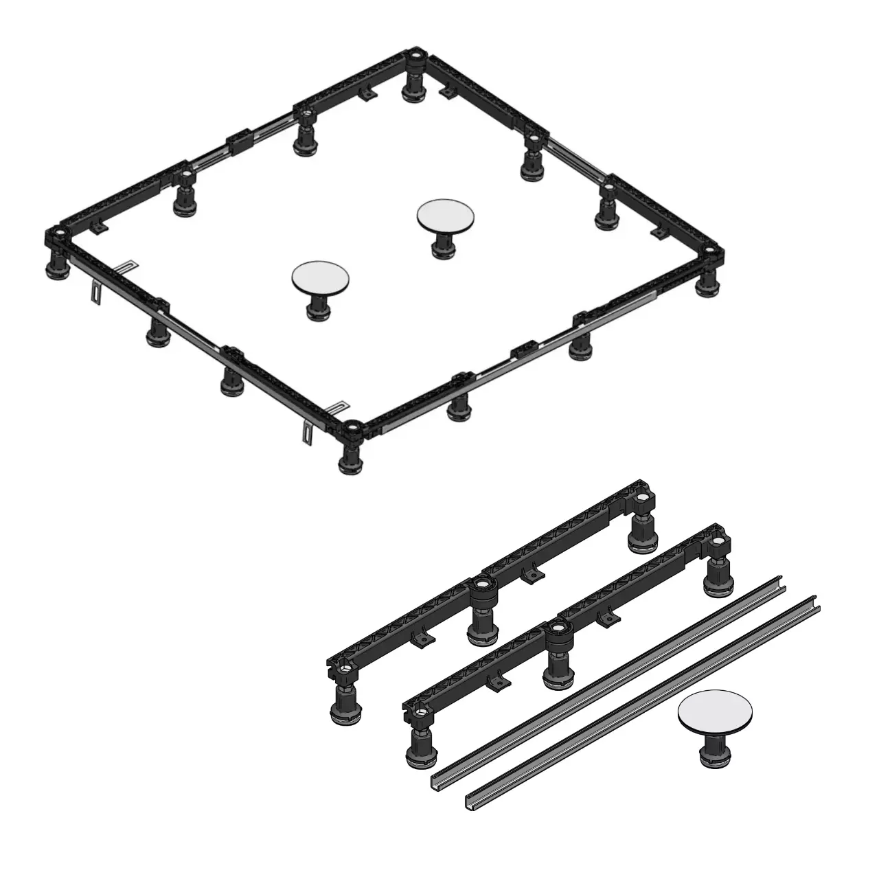 Set-Montagerahmen für Duschwannen bis 125 × 200 cm Set-Montagerahmen für Duschwannen bis 125 × 200 cm