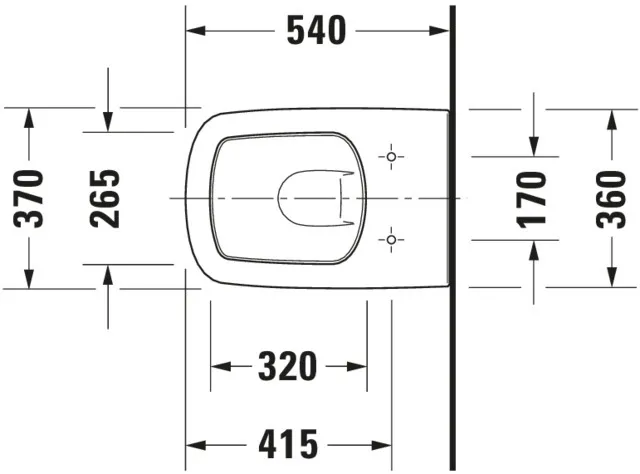 Wand-Tiefspül-WC „DuraStyle“ 37 × 34,5 × 54 cm in Weiß Hochglanz, Befestigung sichtbar, mit Spülrand Wand-Tiefspül-WC „DuraStyle“ 37 × 34,5 × 54 cm in Weiß Hochglanz, Befestigung sichtbar, mit Spülrand