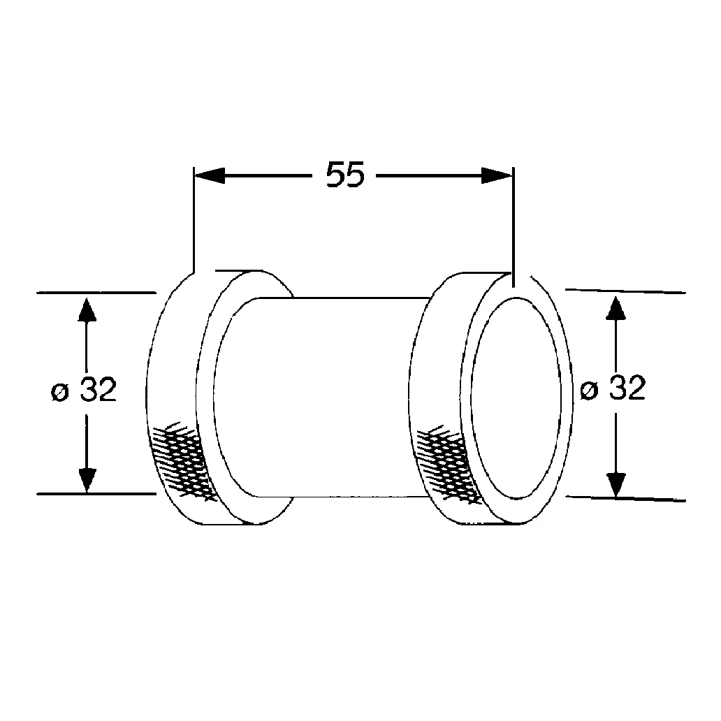 WT-u.Bidet-Sifon Rohrkupplung mit 2 Verschraubungen chrom