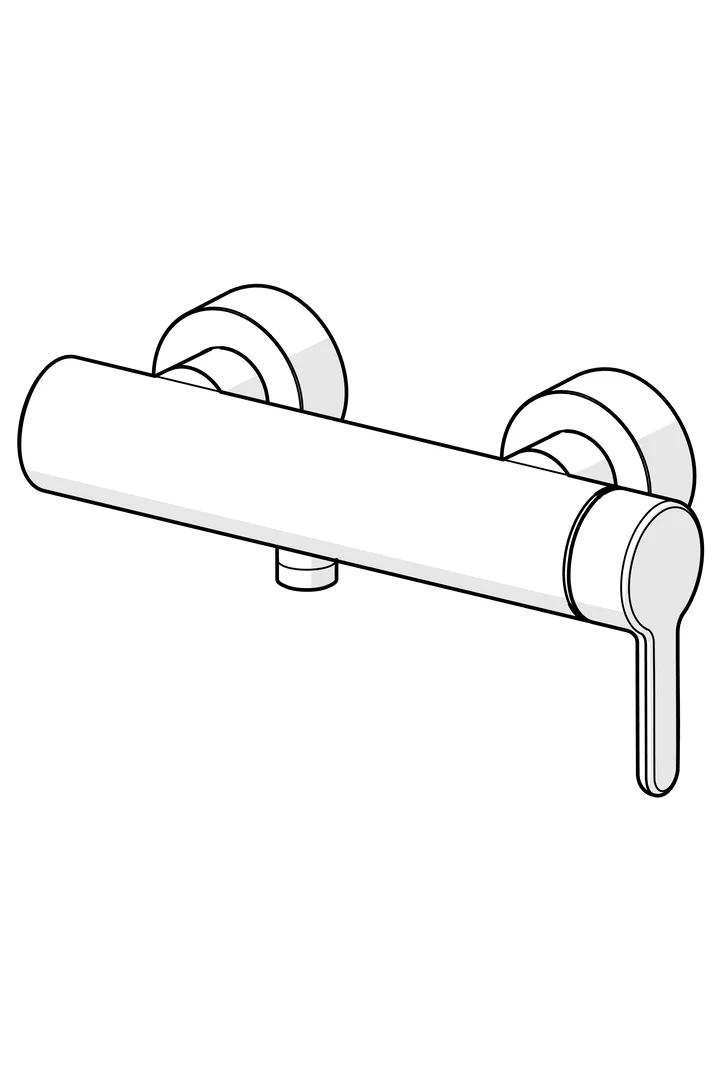 HansaDESIGNO Style Duscharmatur Wandmontage Einhebelmischer Chrom