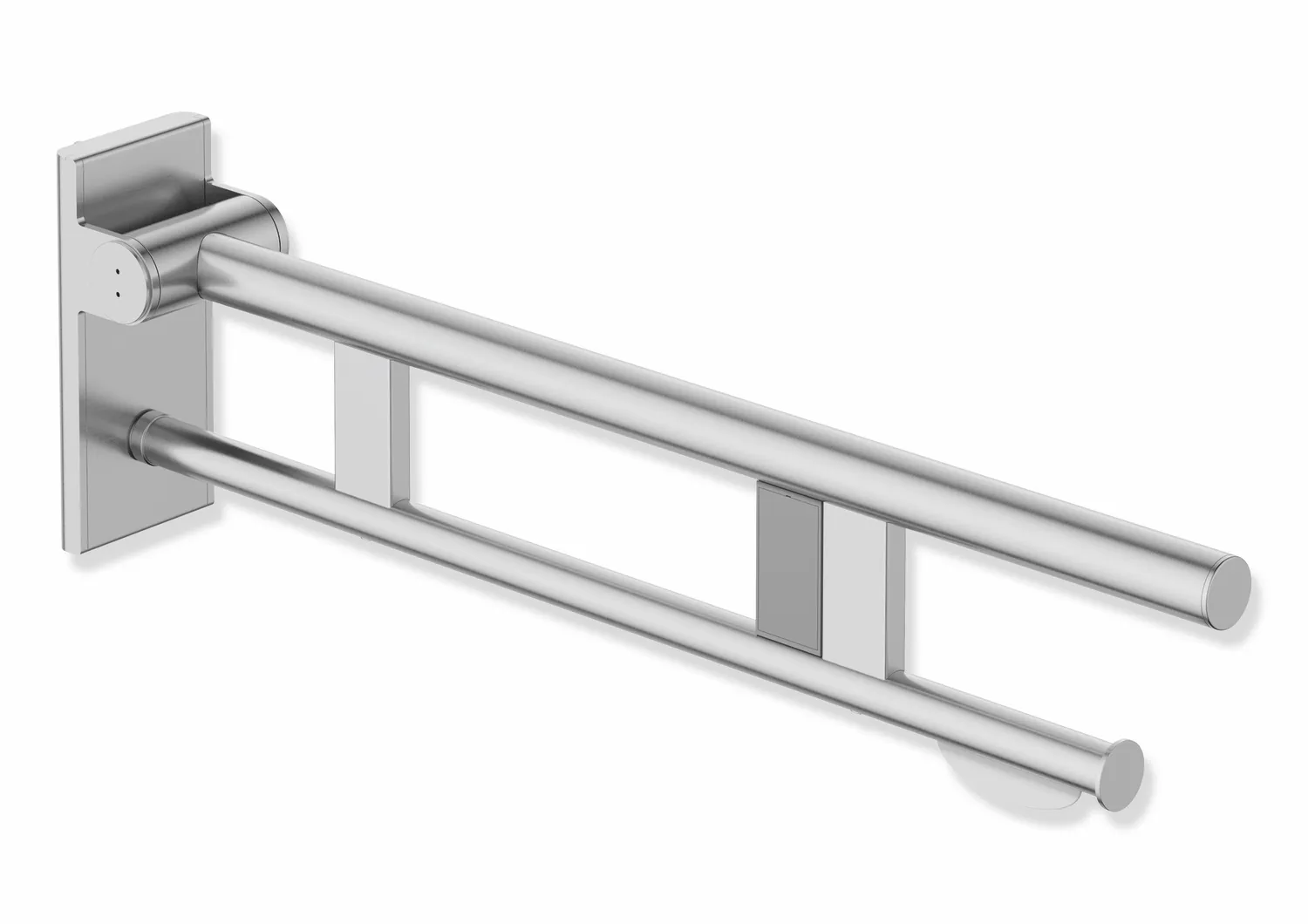 HEWI System 900 Mobiler Stützklappgriff Duo, Design A, Edelstahl, 700 mm Ausladung