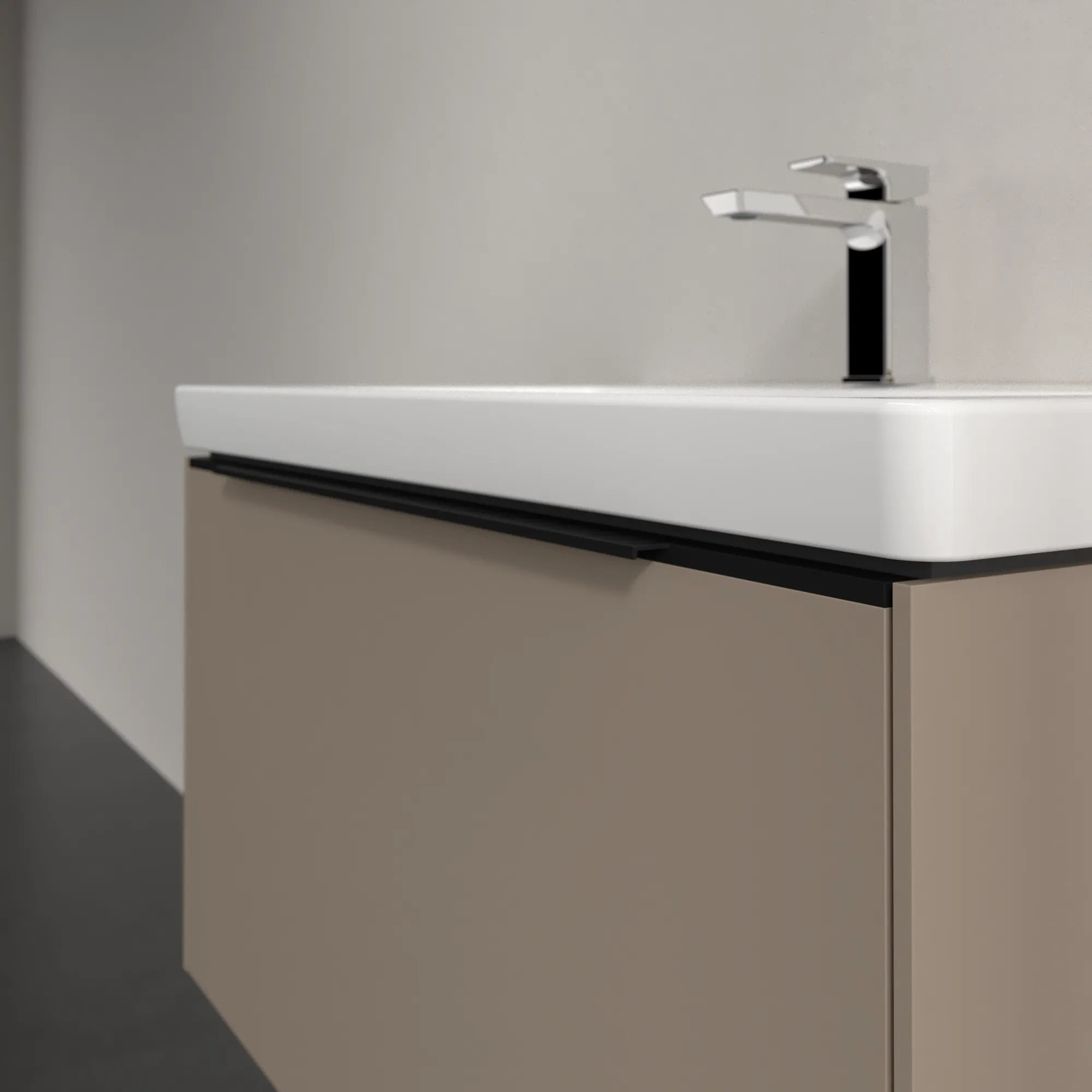 Villeroy & Boch Waschtischunterschrank „Subway 3.0“ für Schrankwaschtisch 772 × 429 × 478 mm Taupe, für Becken mittig