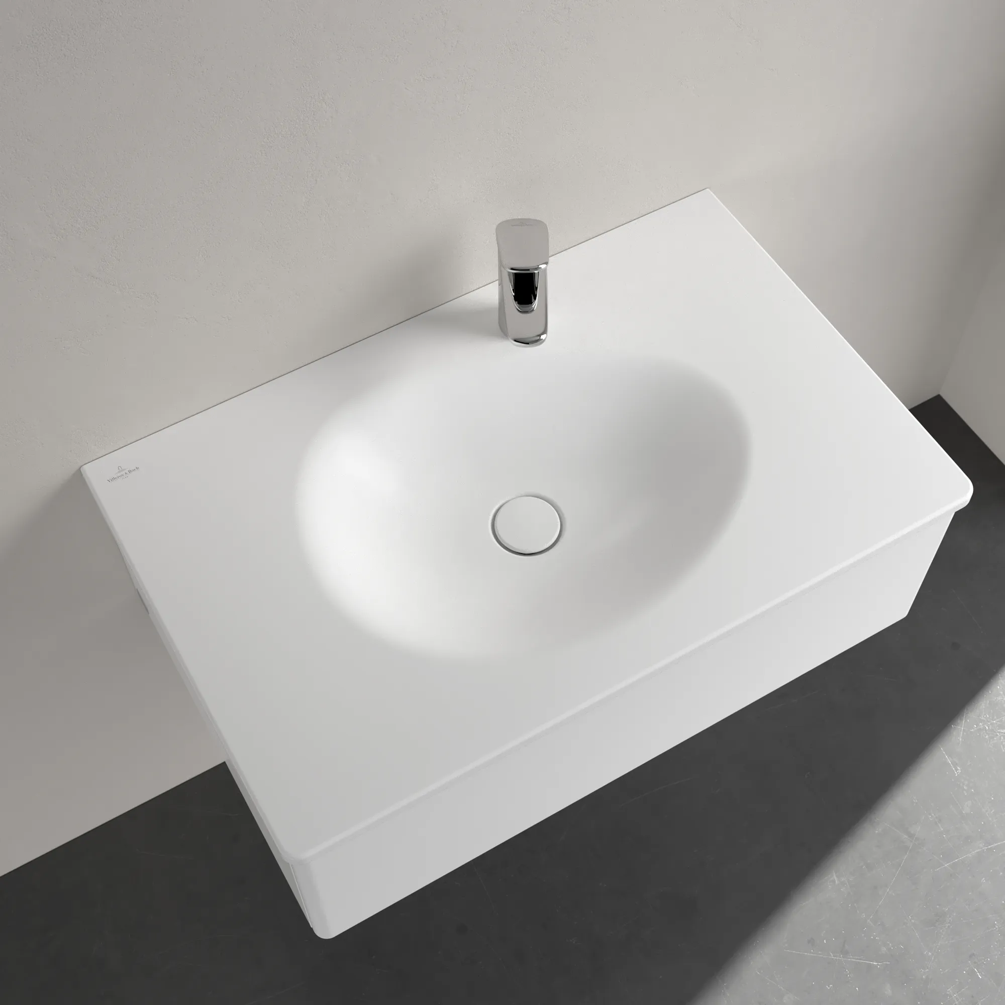 Villeroy & Boch Schrankwaschtisch Antao 4A7584, Stone White CeramicPlus, 800x500x150 mm, mit verdecktem Überlauf, TitanCeram, für 1-Loch-Armatur Villeroy & Boch Schrankwaschtisch Antao 4A7584, Stone White CeramicPlus, 800x500x150 mm, mit verdecktem Überlauf, TitanCeram, für 1-Loch-Armatur
