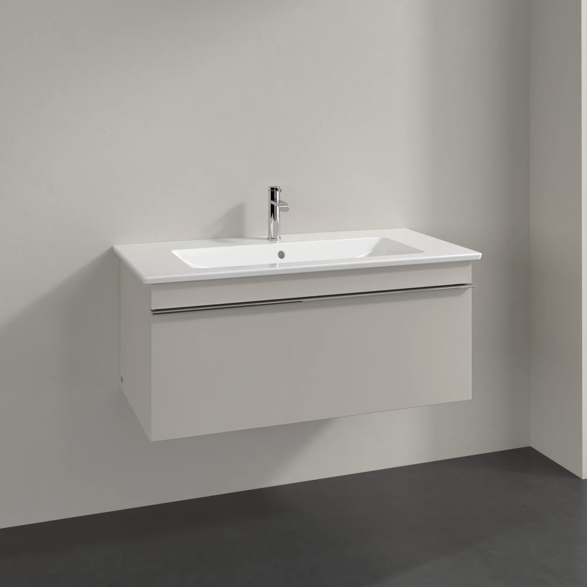 Villeroy & Boch Waschtischunterschrank „Venticello“ für Schrankwaschtisch 95,3 × 42 × 50,2 × 50,2 cm Cashmere Grey, mittig