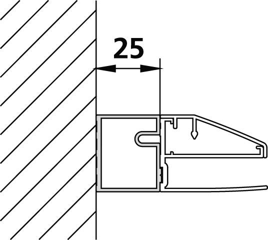 Kermi Duschdesign Stockverbreiterung „FILIA XP“ 2000 mm