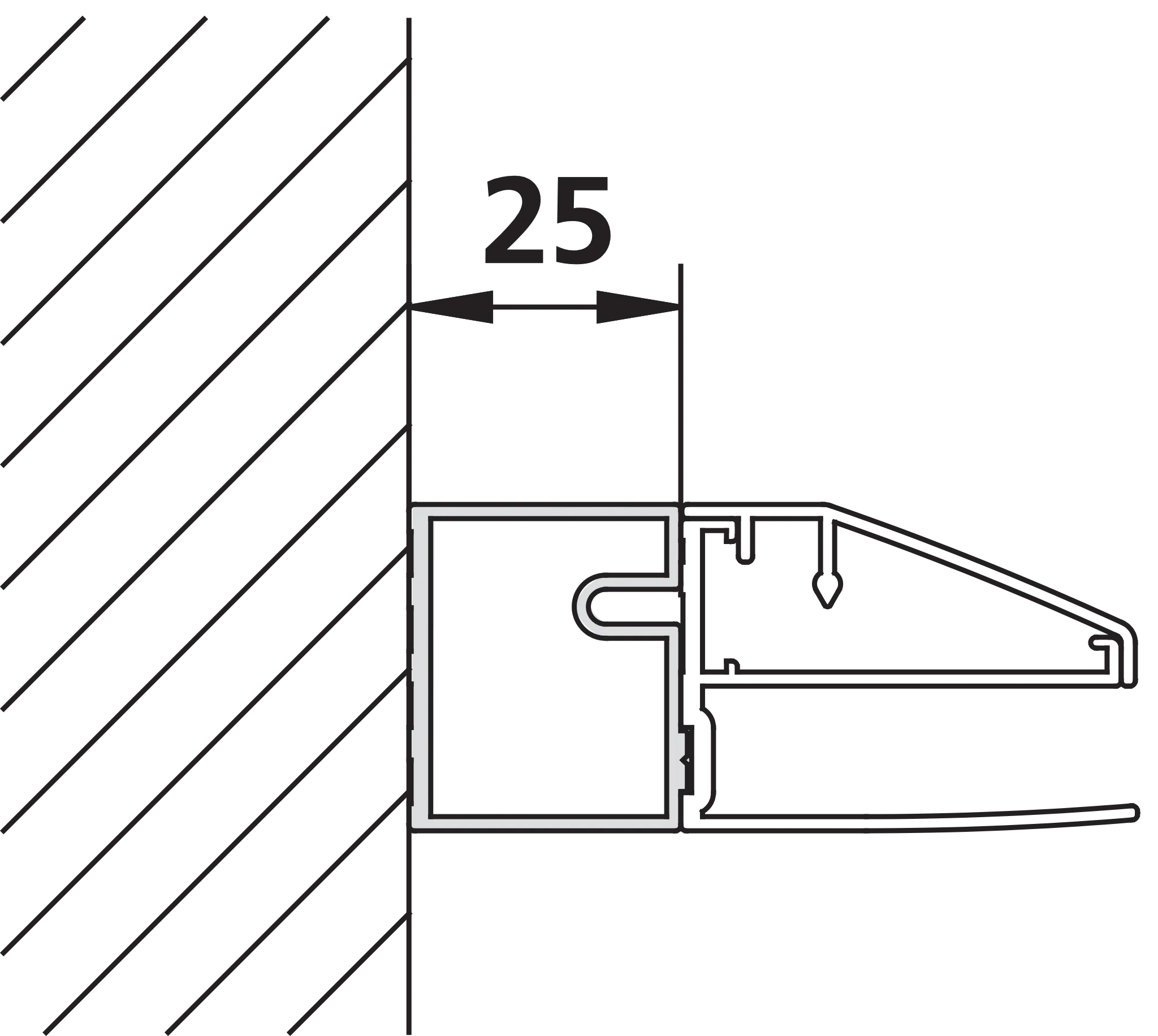 Kermi Duschdesign Stockverbreiterung „FILIA XP“ 2000 mm