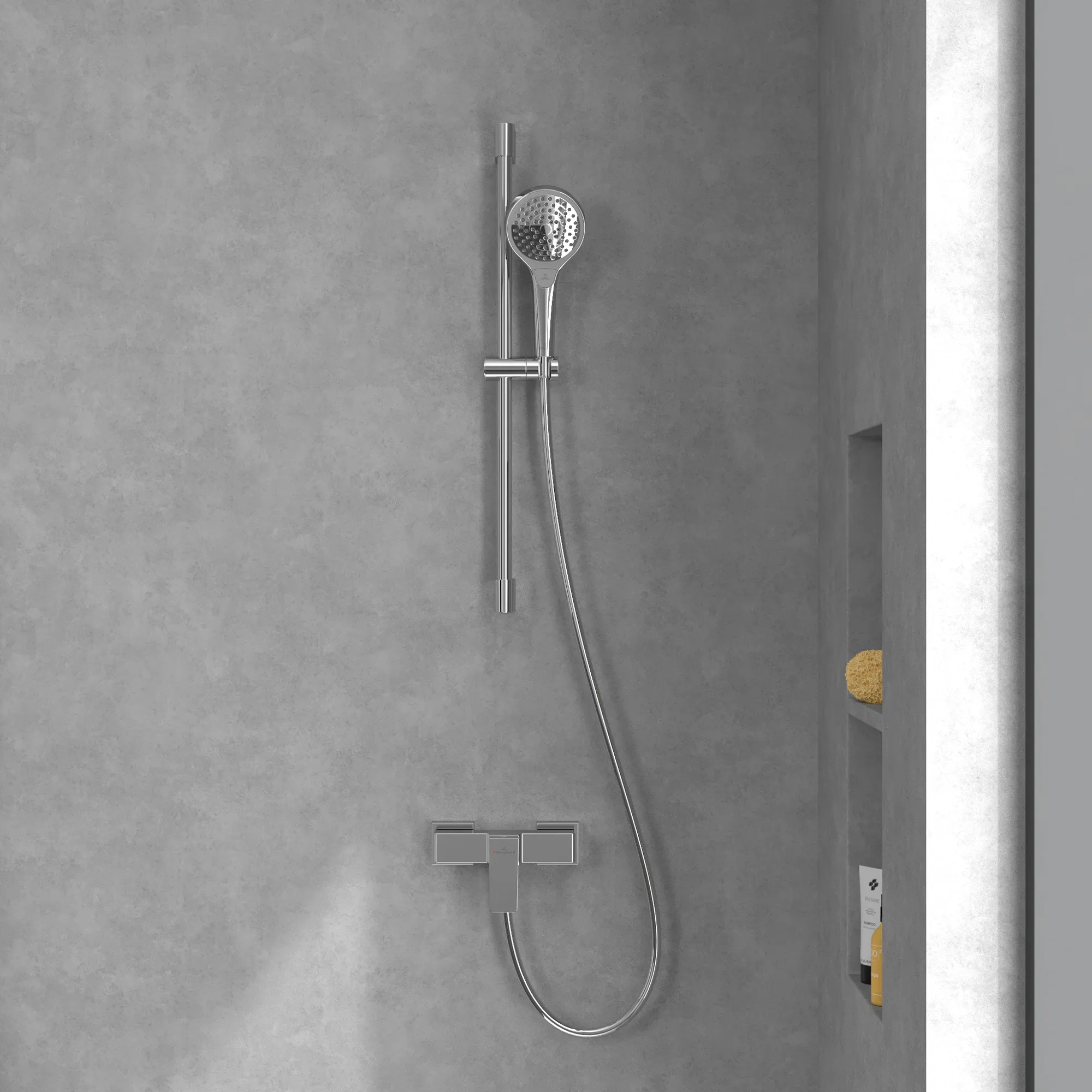 Einhand-Duscharmatur „Architectura Square“ 12,2 cm in Chrom Einhand-Duscharmatur „Architectura Square“ 12,2 cm in Chrom