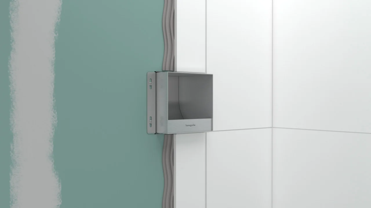 Hansgrohe XtraStoris Original Einbautoilettenpapierhalter Edelstahl gebürstet 150x150x140 mm Hansgrohe XtraStoris Original Einbautoilettenpapierhalter Edelstahl gebürstet 150x150x140 mm