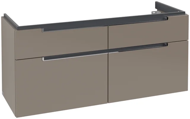Villeroy & Boch Waschtischunterschrank „Subway 2.0“ 128,7 × 59 × 44,9 × 44,9 cm Truffle Grey, mittig, ohne Beleuchtung Villeroy & Boch Waschtischunterschrank „Subway 2.0“ 128,7 × 59 × 44,9 × 44,9 cm Truffle Grey, mittig, ohne Beleuchtung