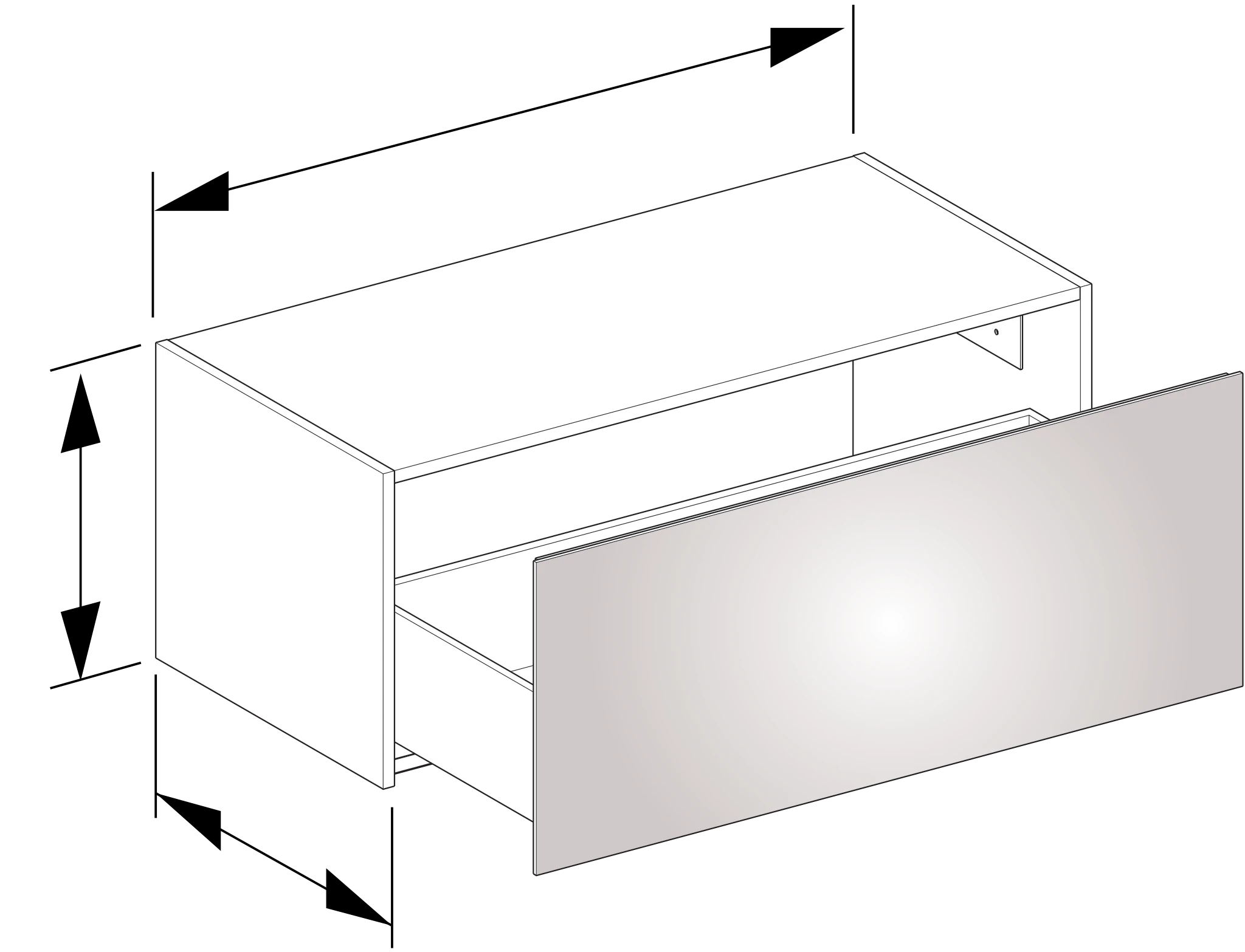 KEUCO Sideboard mit Auszug „X-Line“ Inox (Glas, satiniert), Inox (Lack, seidenmatt), ohne Beleuchtung 100 × 40 × 49 cm KEUCO Sideboard mit Auszug „X-Line“ Inox (Glas, satiniert), Inox (Lack, seidenmatt), ohne Beleuchtung 100 × 40 × 49 cm