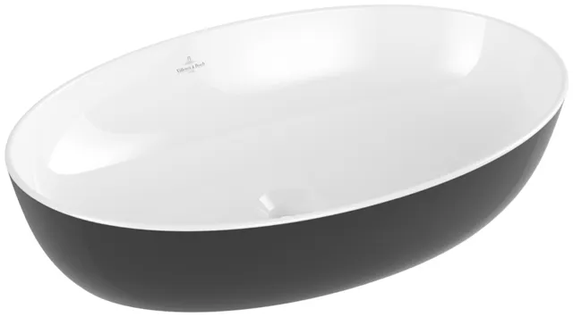 Villeroy & Boch Aufsatzwaschtisch aus TitanCeram „Artis“ 610 × 410 × 130 mm in Coal Black