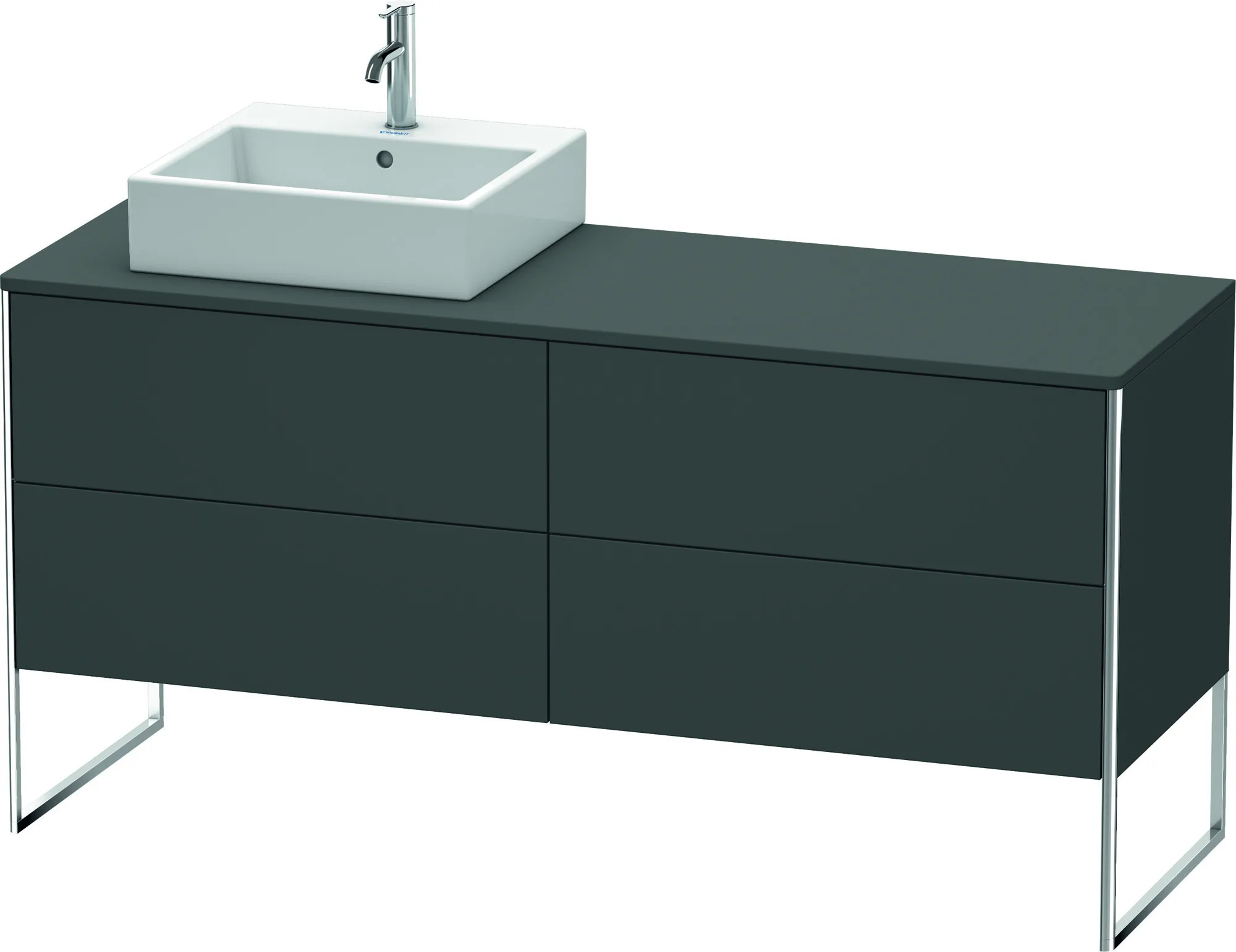 Duravit Waschtischunterschrank bodenstehend „XSquare“ 160 × 77,8 × 54,8 cm Graphit Matt Duravit Waschtischunterschrank bodenstehend „XSquare“ 160 × 77,8 × 54,8 cm Graphit Matt