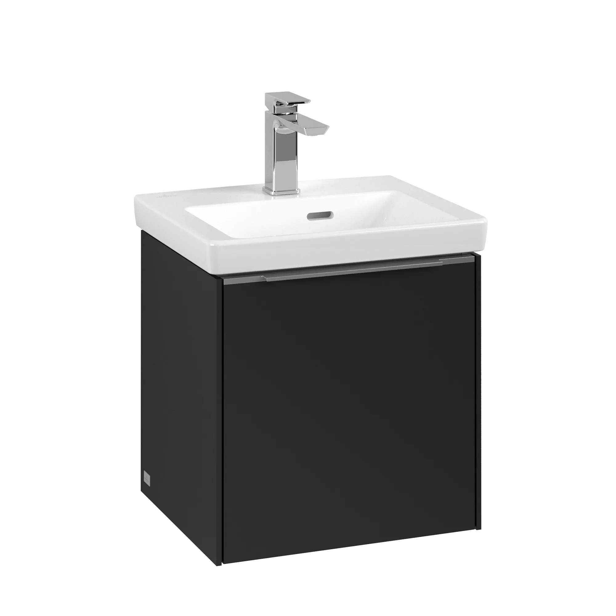 Villeroy & Boch Waschtischunterschrank mit Tür „Subway 3.0“ für Schrankwaschtisch 423 × 429 × 378 mm Volcano Black, 1 Tür, für Becken mittig, Anschlag rechts Villeroy & Boch Waschtischunterschrank mit Tür „Subway 3.0“ für Schrankwaschtisch 423 × 429 × 378 mm Volcano Black, 1 Tür, für Becken mittig, Anschlag rechts