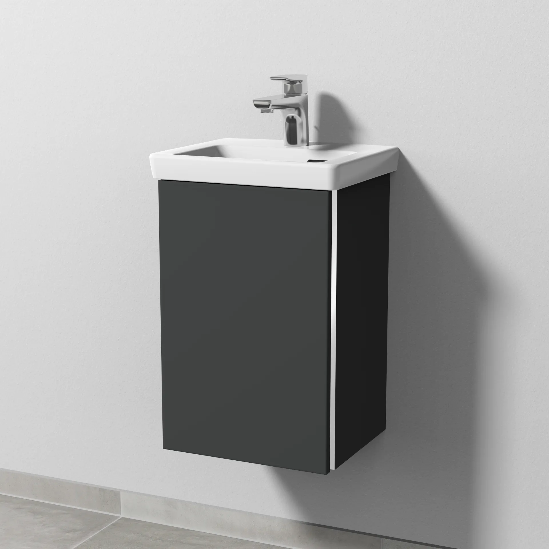 Sanipa Waschtischunterschrank „3way“ 335 × 517 × 293 mm in Graphit (matt), Anschlag links