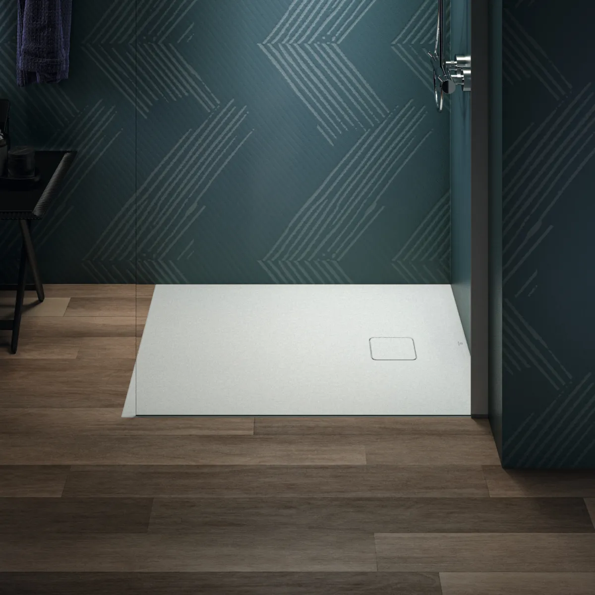 Ideal Standard Rechteck-Brausewanne Ultra Flat Evo, Seidenweiß, 1000x800x35 mm, bodengleicher Einbau möglich