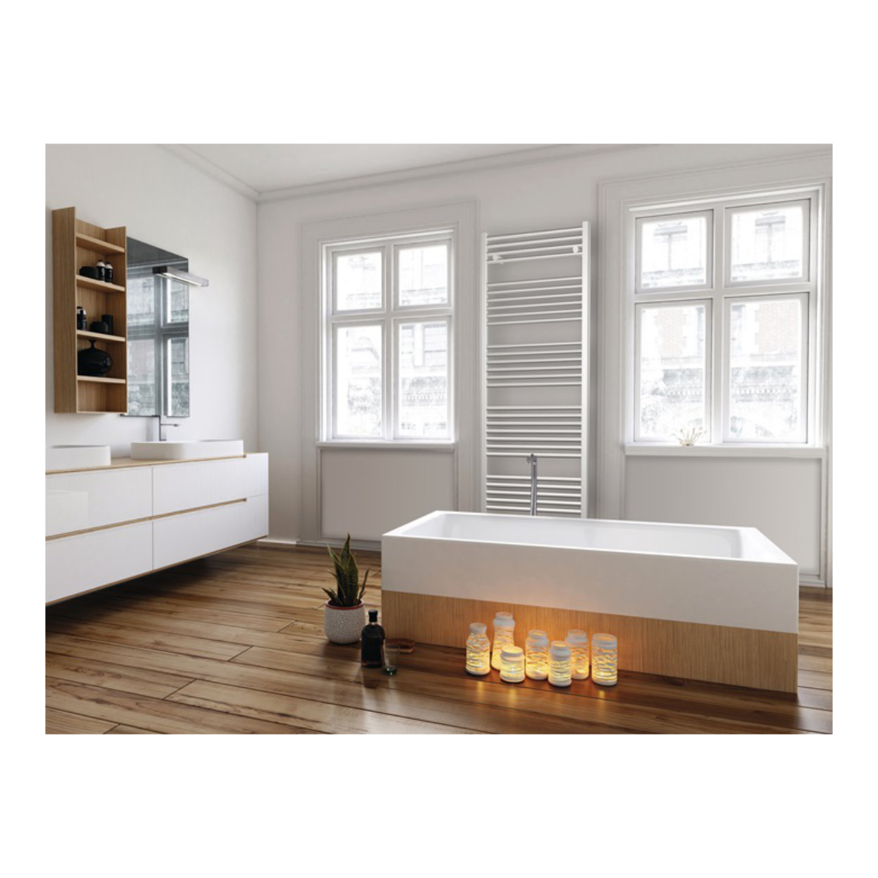 Badundu Design-Heizkörper 50 × 165,8 cm, Mittel- & Seitenanschluss Badundu Design-Heizkörper 50 × 165,8 cm, Mittel- & Seitenanschluss