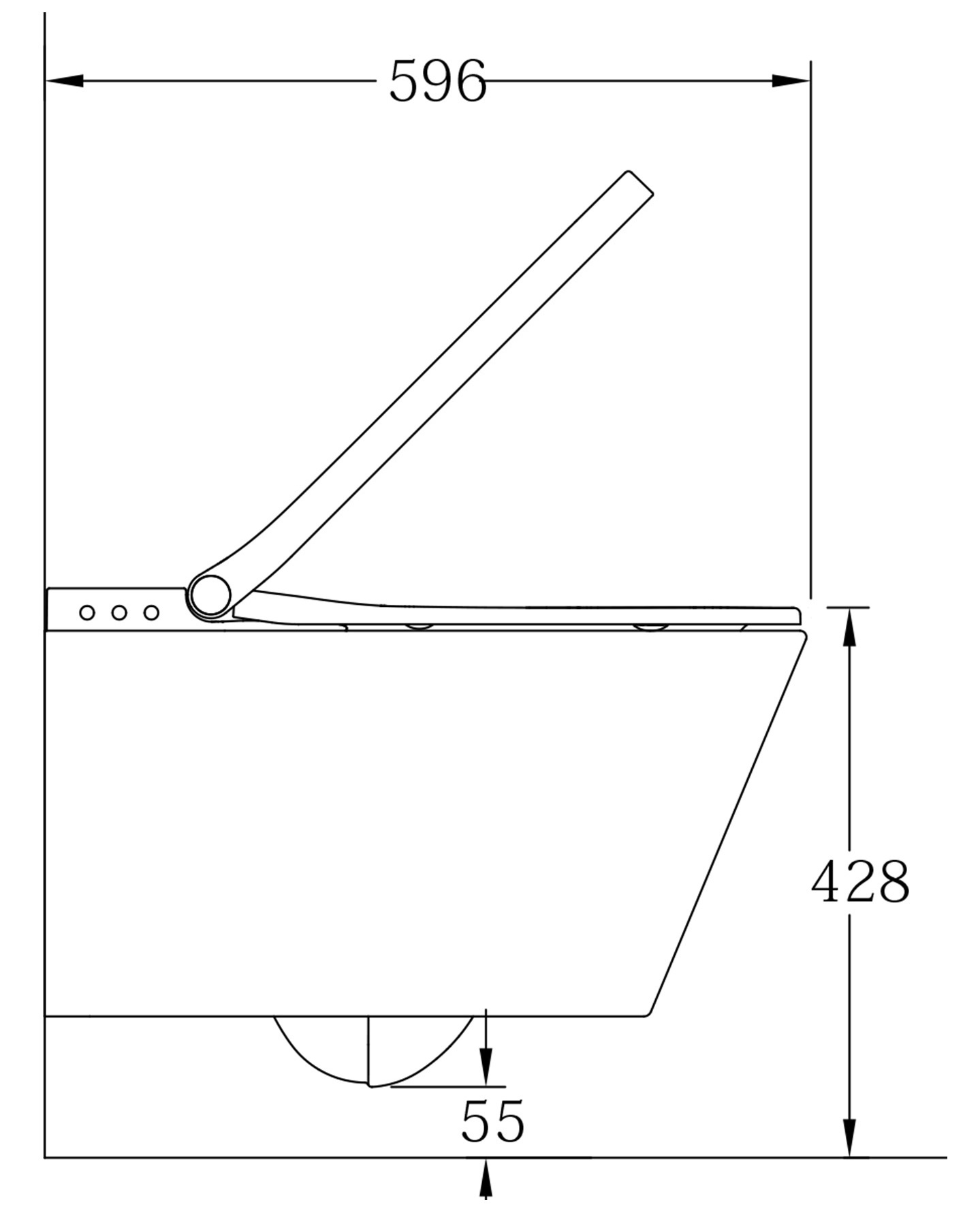 wandhängendes Dusch-Tiefspül-WC AqvaCeramica - spülrandlos - 3 l / 4,5 l Wasserspartechnik - verdeckte Befestigung - 596 × 370 mm - wrapover WC-Sitz mit Absenkautomatik - Design-Abdeckung Perlweiss - programmierbare Fernbedienung - 4 Benutzerprofile 