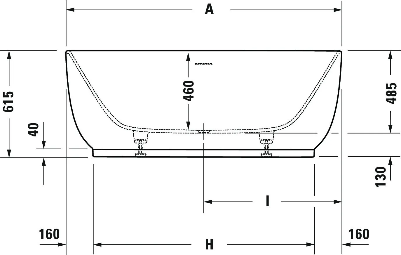Duravit Badewanne „Luv“ freistehend oval 1600 × 750 mm in Weiß (matt) Duravit Badewanne „Luv“ freistehend oval 1600 × 750 mm in Weiß (matt)