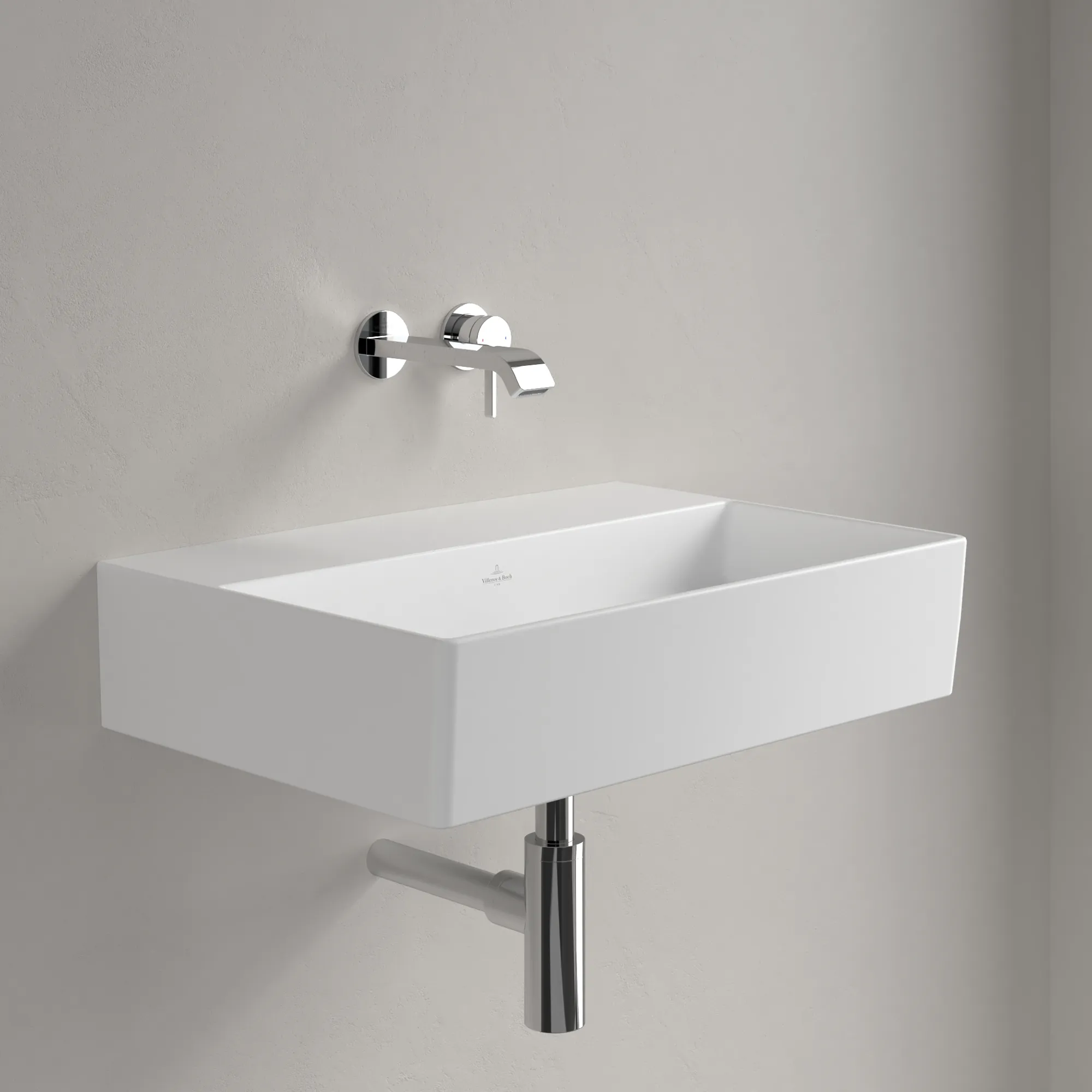Villeroy & Boch Wandwaschtisch aus TitanCeram geschliffen „Memento 2.0“ 600 × 420 × 135 mm, ohne Hahnlochbohrung in Stone White Villeroy & Boch Wandwaschtisch aus TitanCeram geschliffen „Memento 2.0“ 600 × 420 × 135 mm, ohne Hahnlochbohrung in Stone White