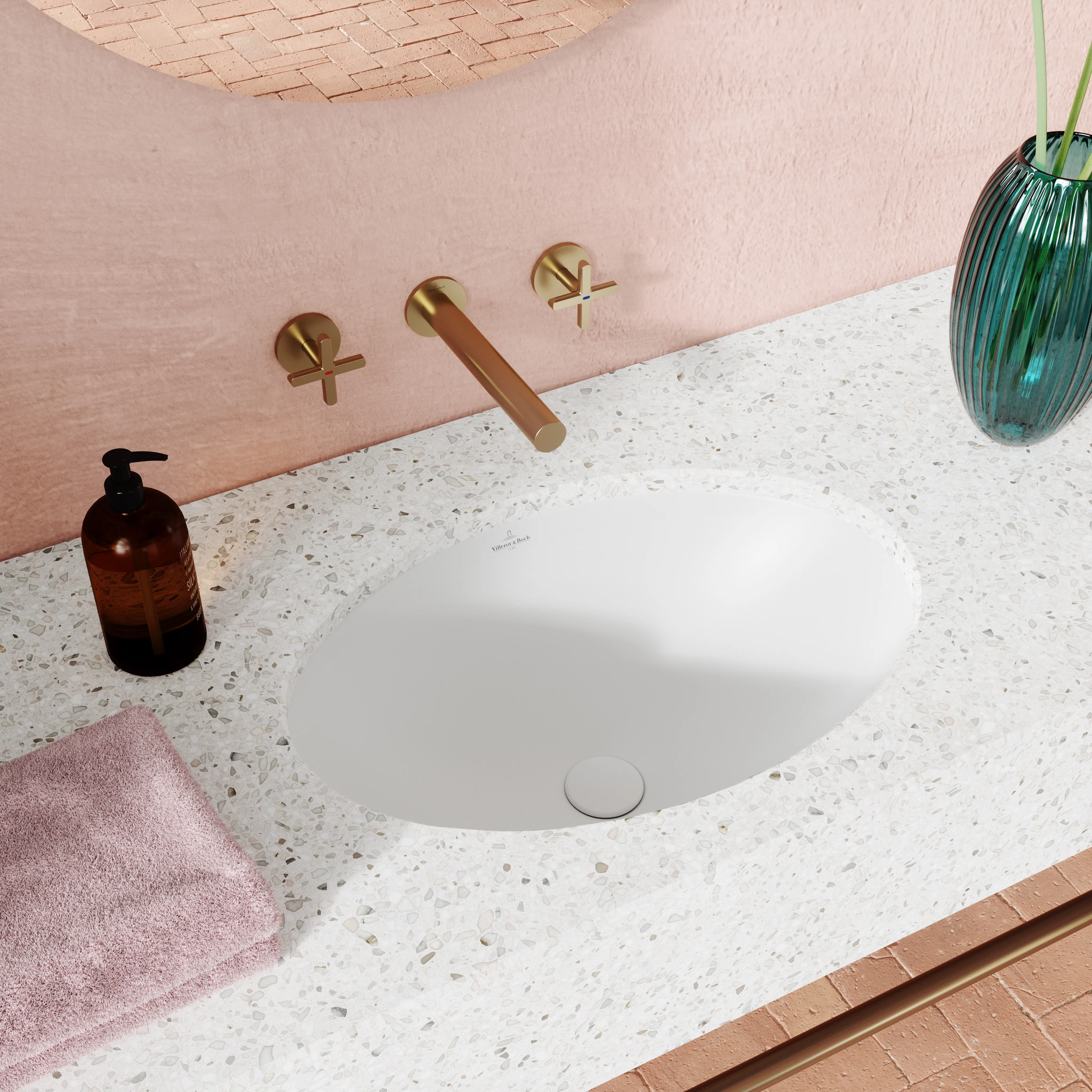 Villeroy & Boch Unterbauwaschtisch aus TitanCeram „Loop & Friends“ 505 × 360 × 185 mm, ohne Hahnlochbohrung in Weiß Alpin Villeroy & Boch Unterbauwaschtisch aus TitanCeram „Loop & Friends“ 505 × 360 × 185 mm, ohne Hahnlochbohrung in Weiß Alpin