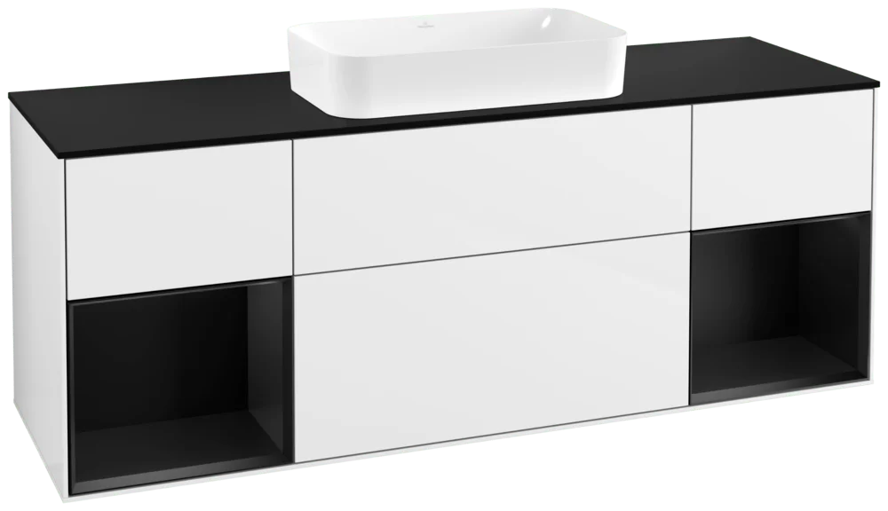 Villeroy & Boch Finion Waschbeckenunterschrank G33 1600x603x501mm Glossy White Lacquer / Black Matt