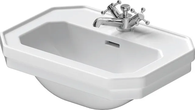 Handwaschbecken 1930 500 mm mit ÜL, mit HLB, 1 HL, weiß