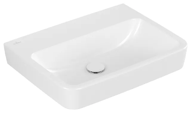 Villeroy & Boch Einbau-/Aufsatz Wandwaschtisch geschliffen „O.novo“ 600 × 460 × 175 mm, für Becken mittig, ohne Hahnlochbohrung in Weiß Alpin