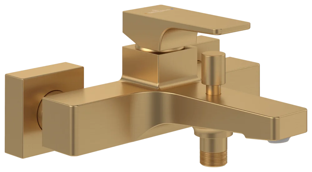 Villeroy & Boch Architectura Square Einhebel-Badewannenarmatur, Brushed Gold, 101 x 210 x 198 mm, Comfortstrahl mit AirPlus, SmartPressure, EasyClean Villeroy & Boch Architectura Square Einhebel-Badewannenarmatur, Brushed Gold, 101 x 210 x 198 mm, Comfortstrahl mit AirPlus, SmartPressure, EasyClean