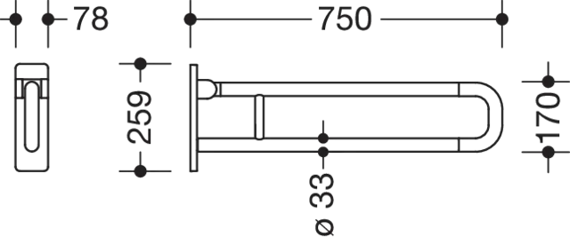 HEWI Stützklappgriff „Serie 801“