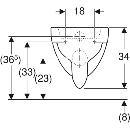 Wand-Flachspül-WC „Renova“ 35,5 × 34 × 54 cm in weiß alpin, mit Spülrand Wand-Flachspül-WC „Renova“ 35,5 × 34 × 54 cm in weiß alpin, mit Spülrand