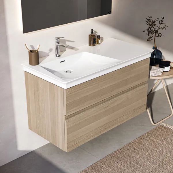 Ideal Standard Waschtischunterschrank „Finesse“ 100 × 55 × 50,5 cm Eiche weiß