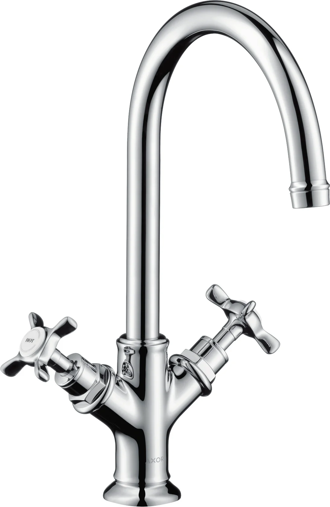 Hansgrohe AXOR Montreux 2-Griff Waschtischarmatur Chrom, Ausladung 175 mm, ComfortZone 210, Laminarstrahl, Kreuzgriff