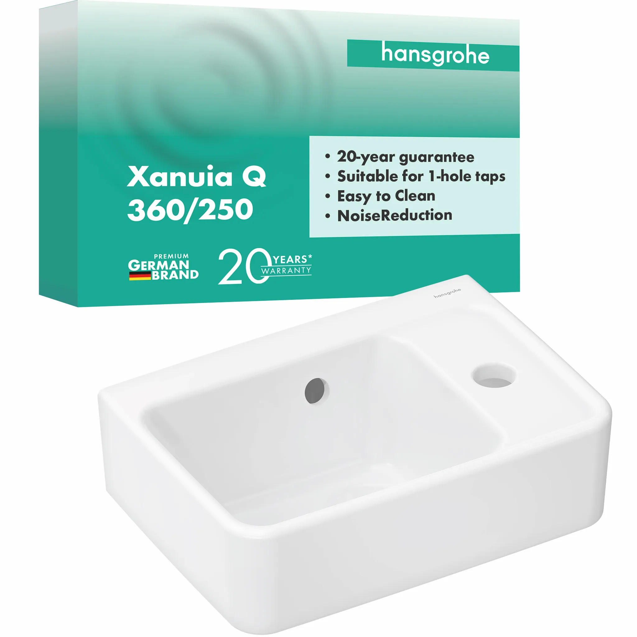 Hansgrohe Xanuia Q Handwaschbecken 360x250mm, weiß Hansgrohe Xanuia Q Handwaschbecken 360x250mm, weiß