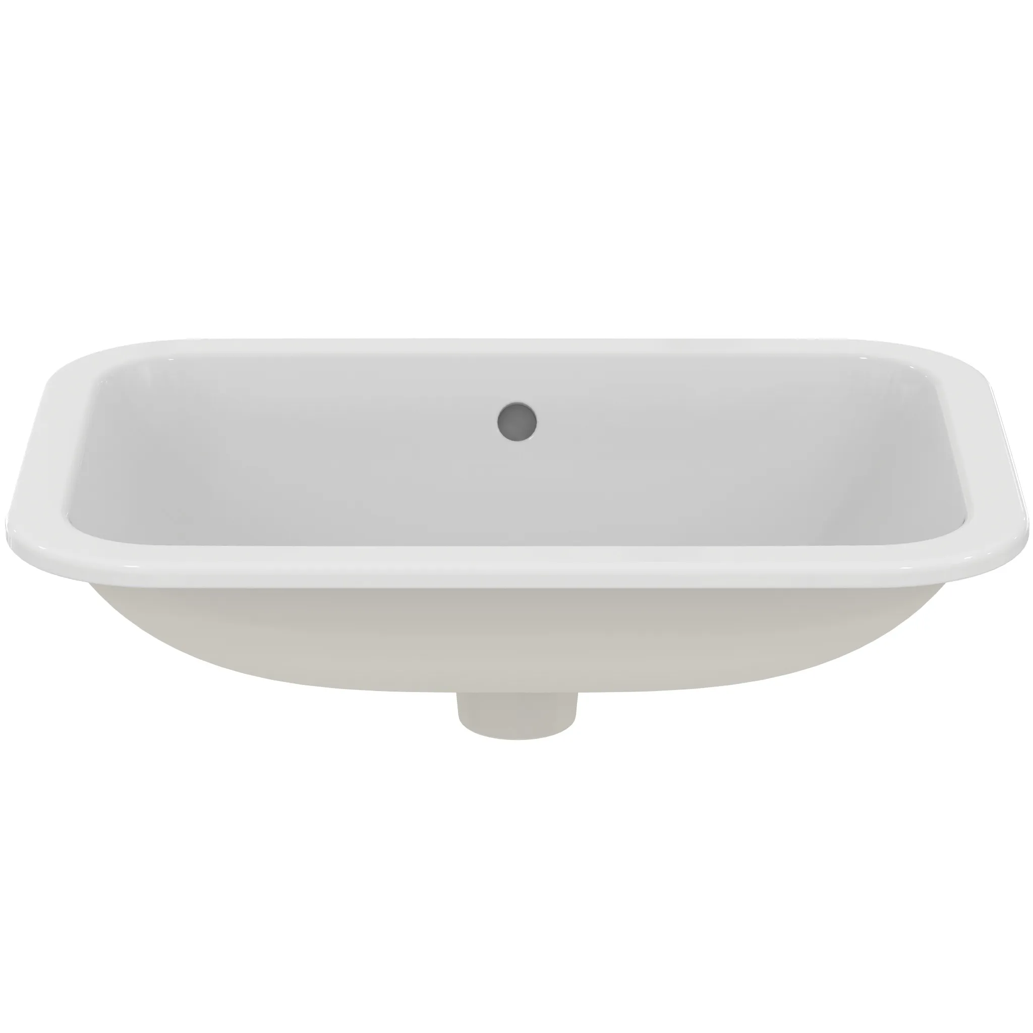 Ideal Standard Unterbau-Waschtisch Connect, rechteckig, ohne Hahnloch, mit Überlauf, Weiß