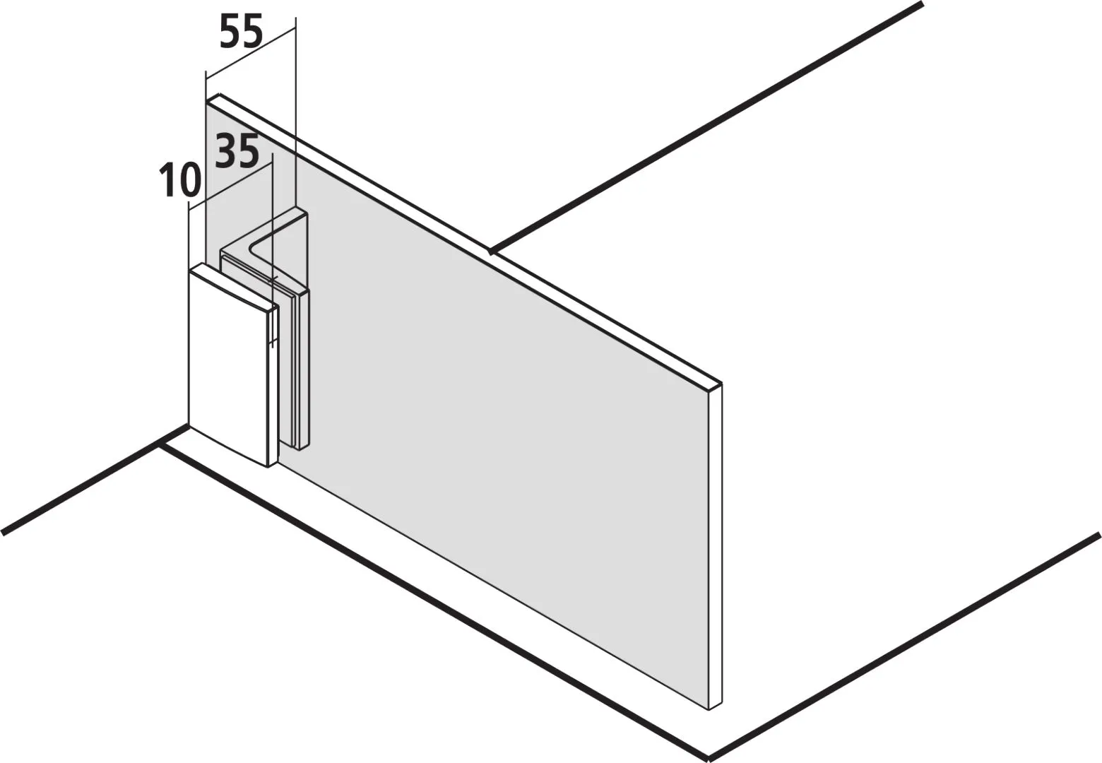 Kermi Duschdesign Walk-In-Duschkabine WALK-IN Wall „FILIA“ Glas Klar, Profile Silber Hochglanz, BV: 800 - 800 mm H: 2000 mm