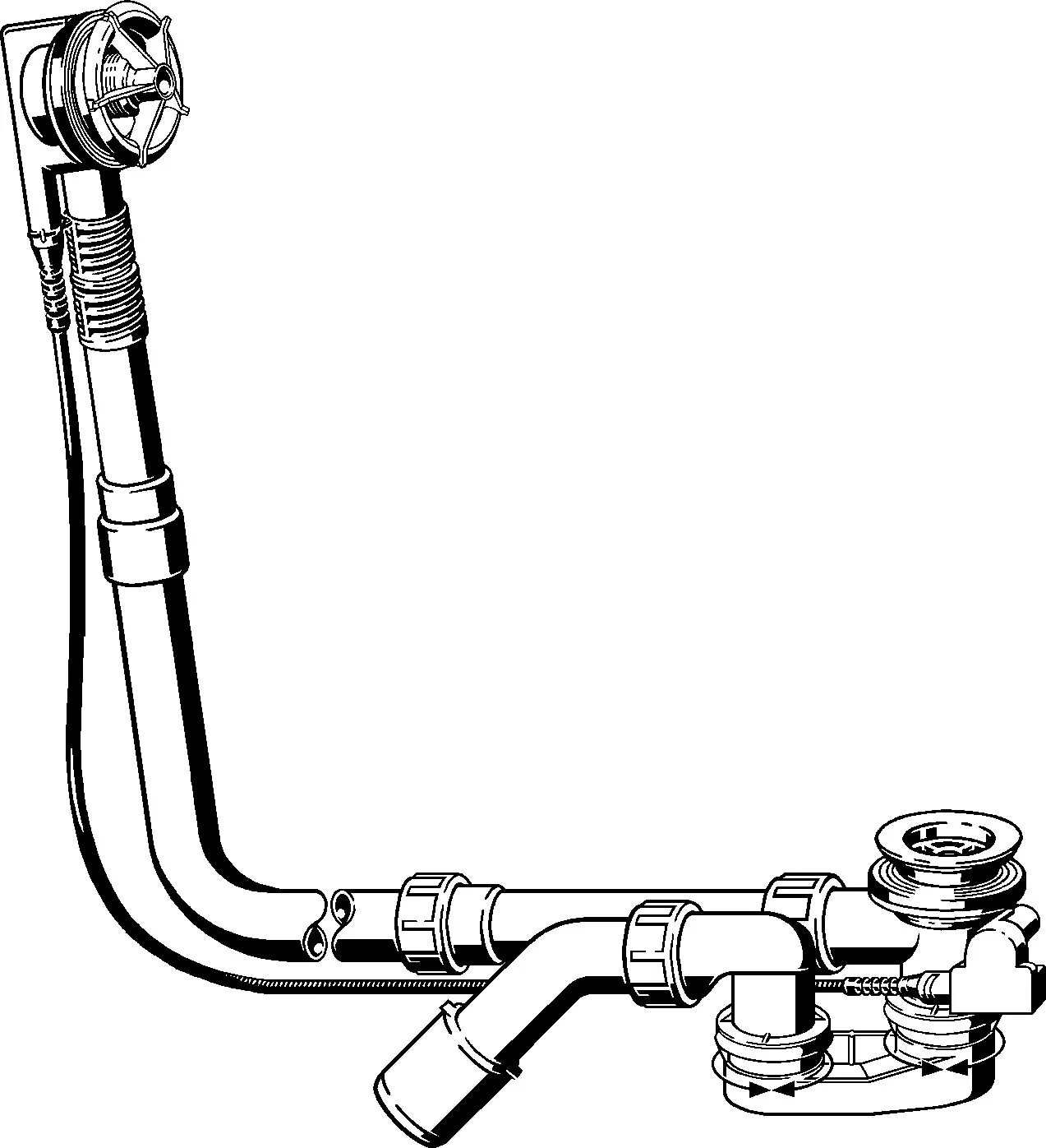 Viega Ab- und Überlaufgarnitur Modell 6163.2 „Multiplex“ in DN40 / 50 / 1070 Messing verchromt 24,6 cm Viega Ab- und Überlaufgarnitur Modell 6163.2 „Multiplex“ in DN40 / 50 / 1070 Messing verchromt 24,6 cm