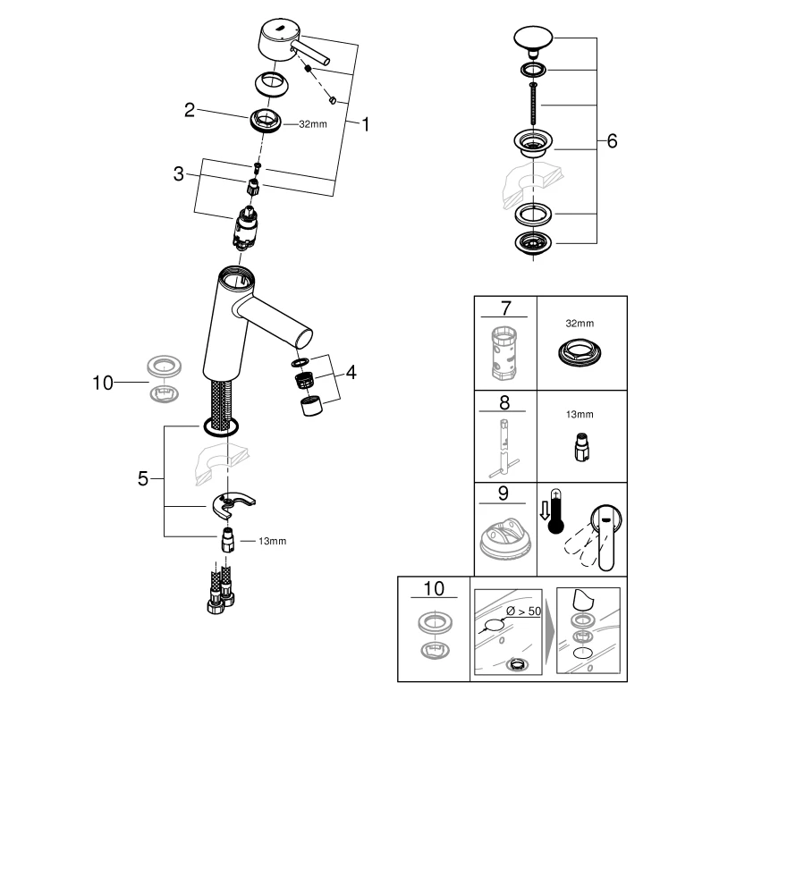 Einhand-Waschtischbatterie Concetto 23932_1, M-Size, Einlochmontage, glatter Körper, Push-open Ablaufgarnitur 1 1/4″, Hebel offen, chrom Einhand-Waschtischbatterie Concetto 23932_1, M-Size, Einlochmontage, glatter Körper, Push-open Ablaufgarnitur 1 1/4″, Hebel offen, chrom