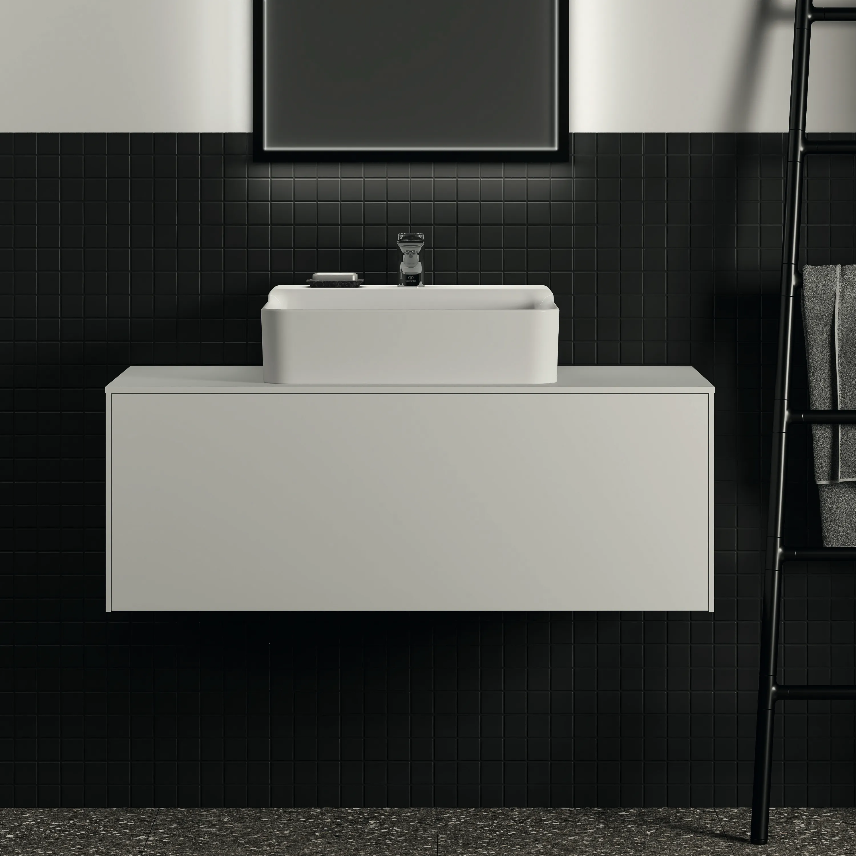 Ideal Standard Waschtischunterschrank „Conca“ 100,2 × 37 × 50,5 cm Weiß matt lackiert Ideal Standard Waschtischunterschrank „Conca“ 100,2 × 37 × 50,5 cm Weiß matt lackiert