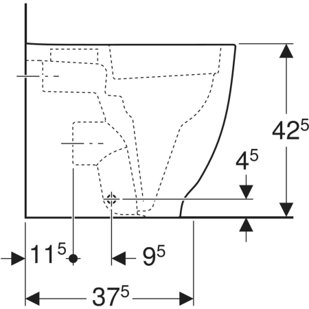 Stand-Tiefspül-WC „Acanto“ 35 × 42,5 × 51 cm, ohne Spülrand
